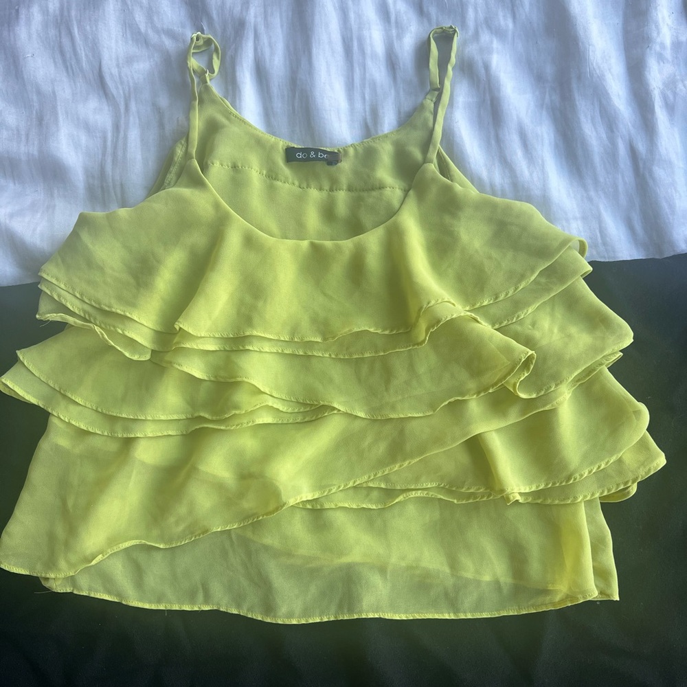 DO+BE Yellow Ruffled Tiered Camisole